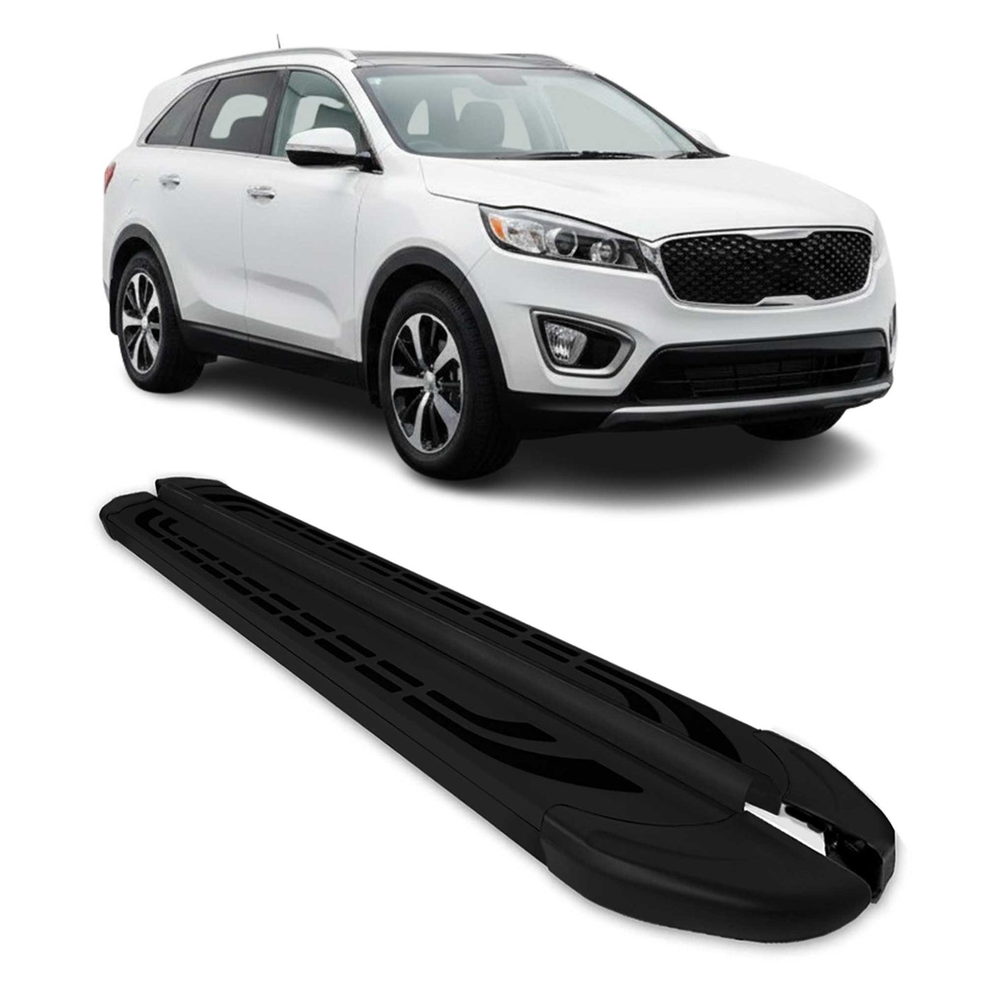 Trittbretter Seitenschweller Seitenbretter für Kia Sorento 2012-2015 Alu Schwarz