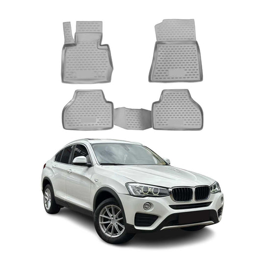 Covorașe auto TPE gri pentru BMW X4 F26 2014-2018, 4 buc.