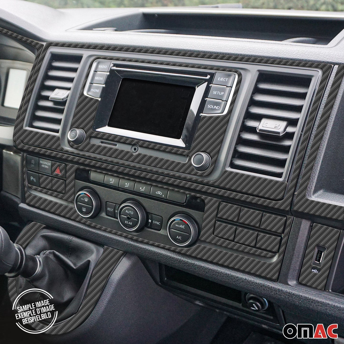 Ornamente interioare pentru cockpit pentru Ford Transit 2002-2006, aspect carbon, 12 bucăți