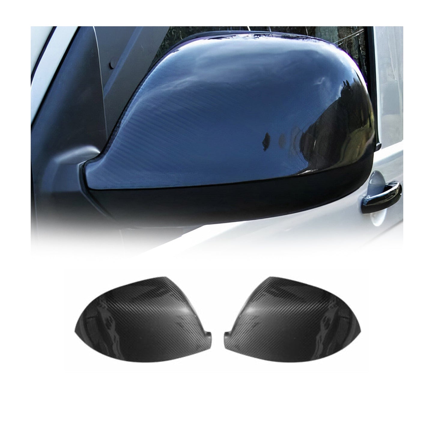 Spiegelkappen Spiegelabdeckung für VW T5 2009-2015 Kohlefaser B-Ware 2tlg