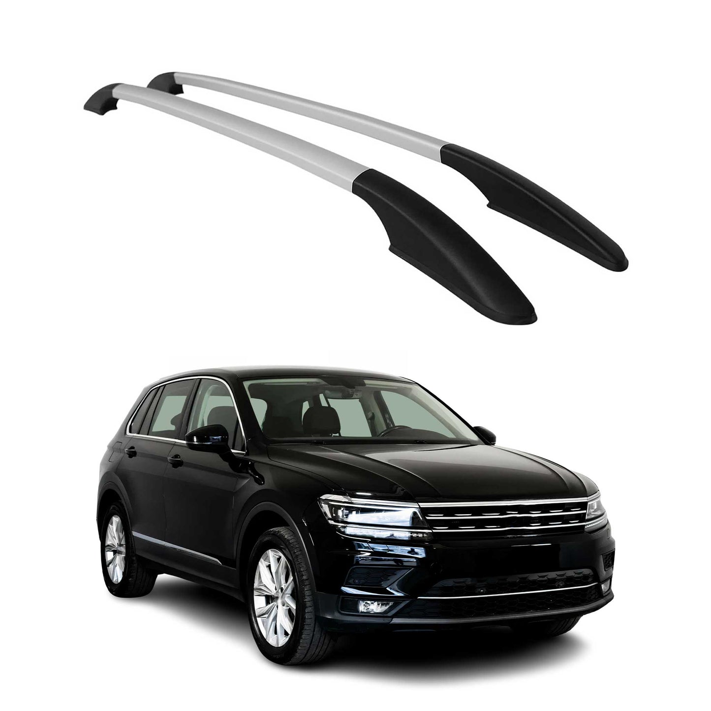 Bare de plafon din aluminiu pentru VW Tiguan 2016-2024, argintii, 2x