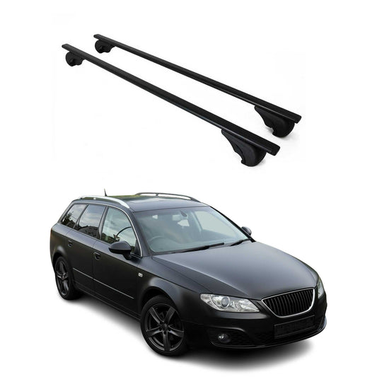 Portbagaj de plafon pentru Seat Exeo 2008-2013 75kg, negru metalic, 2 buc.