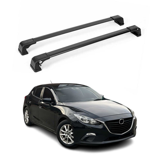 Aluminium Dachträger Gepäkträger Grundträger für Mazda 3 2013-2018 Schwarz 2x
