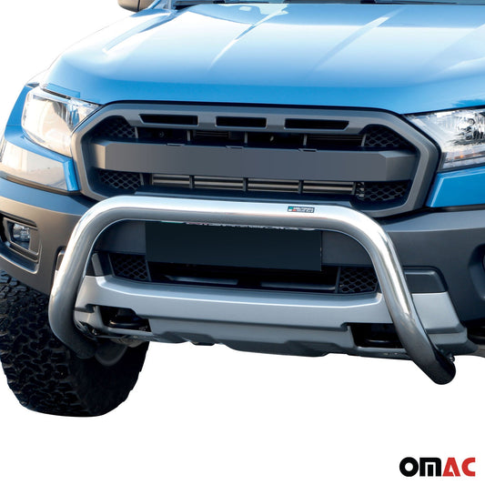 Bară de protecție/buton față pentru Ford Ranger Raptor 2019-2025 ø76mm oțel argintiu