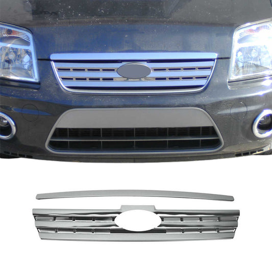 Benzi decorative grilă auto pentru Ford Connect 2009-2014, oțel inoxidabil, argintiu, 2x