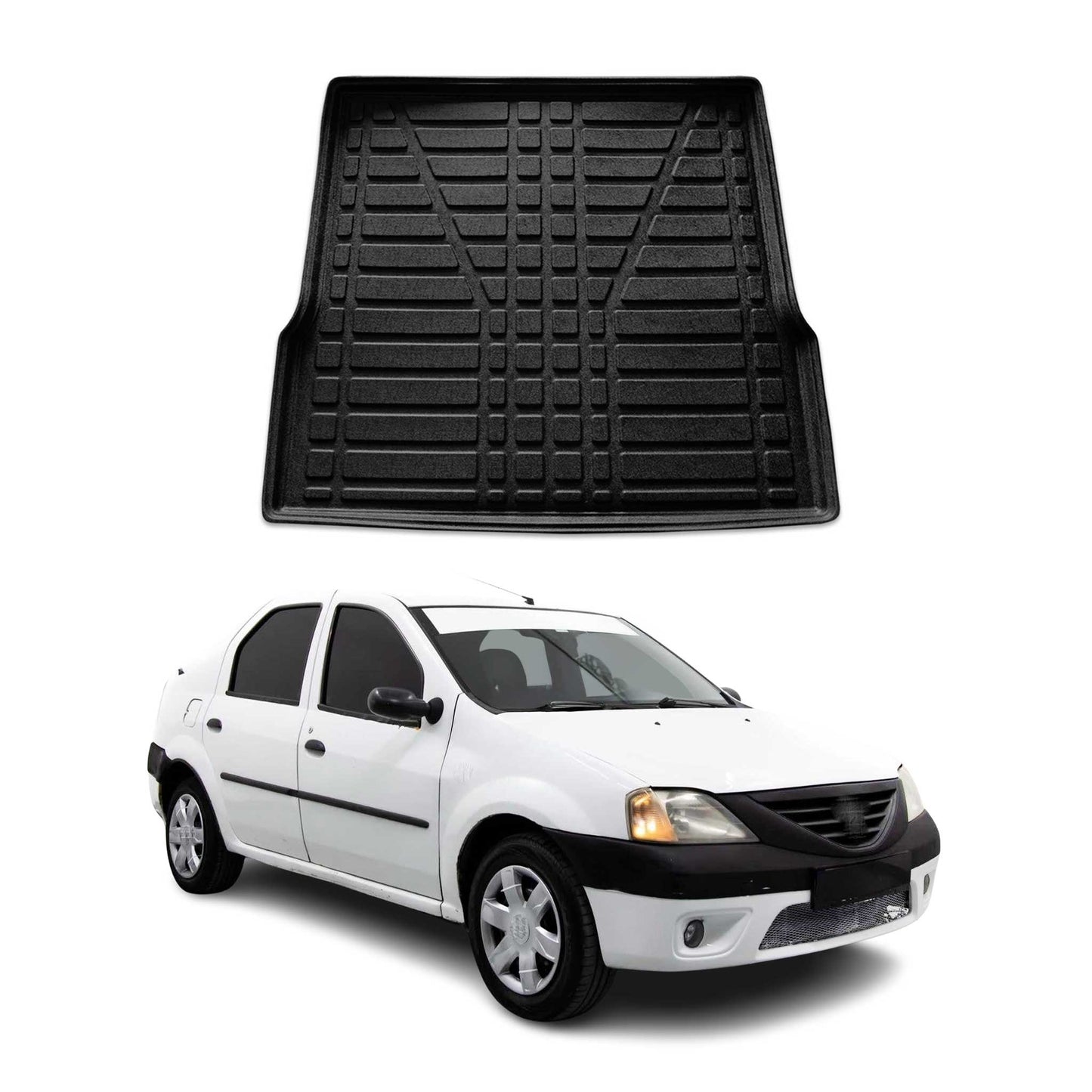 Kofferraumwanne Laderaumwanne für Dacia Logan 2005-2008 Stufenheck Gummi TPE