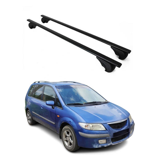 Portbagaj de plafon pentru Mazda Premacy 1999-2004 75kg, negru metalic, 2 buc.