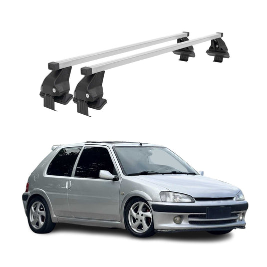 Menabo Dachträger Grundtäger für Peugeot 106 1991-2003 3tür 50kg Stahl Silber 2x
