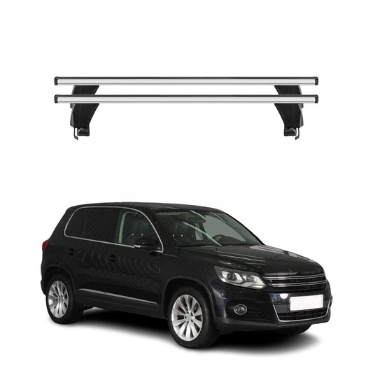 Menabo Dachträger Grundtäger für VW Tiguan mk1 2007-2011 50kg Alu Grau 2x