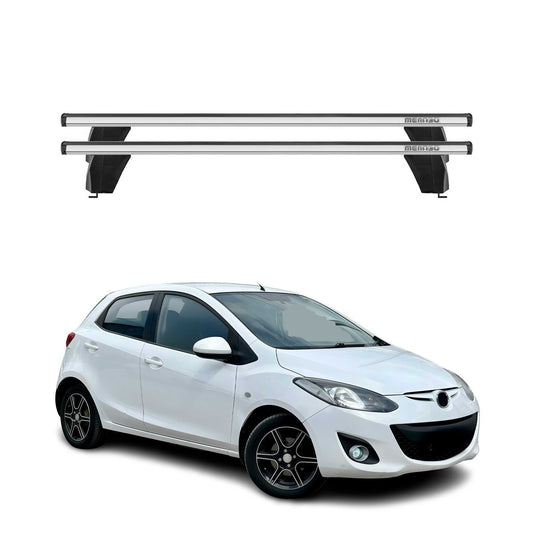 Menabo Dachträger Grundtäger für Mazda 2 2007-2014 75kg Aluminium Silber 2 tlg