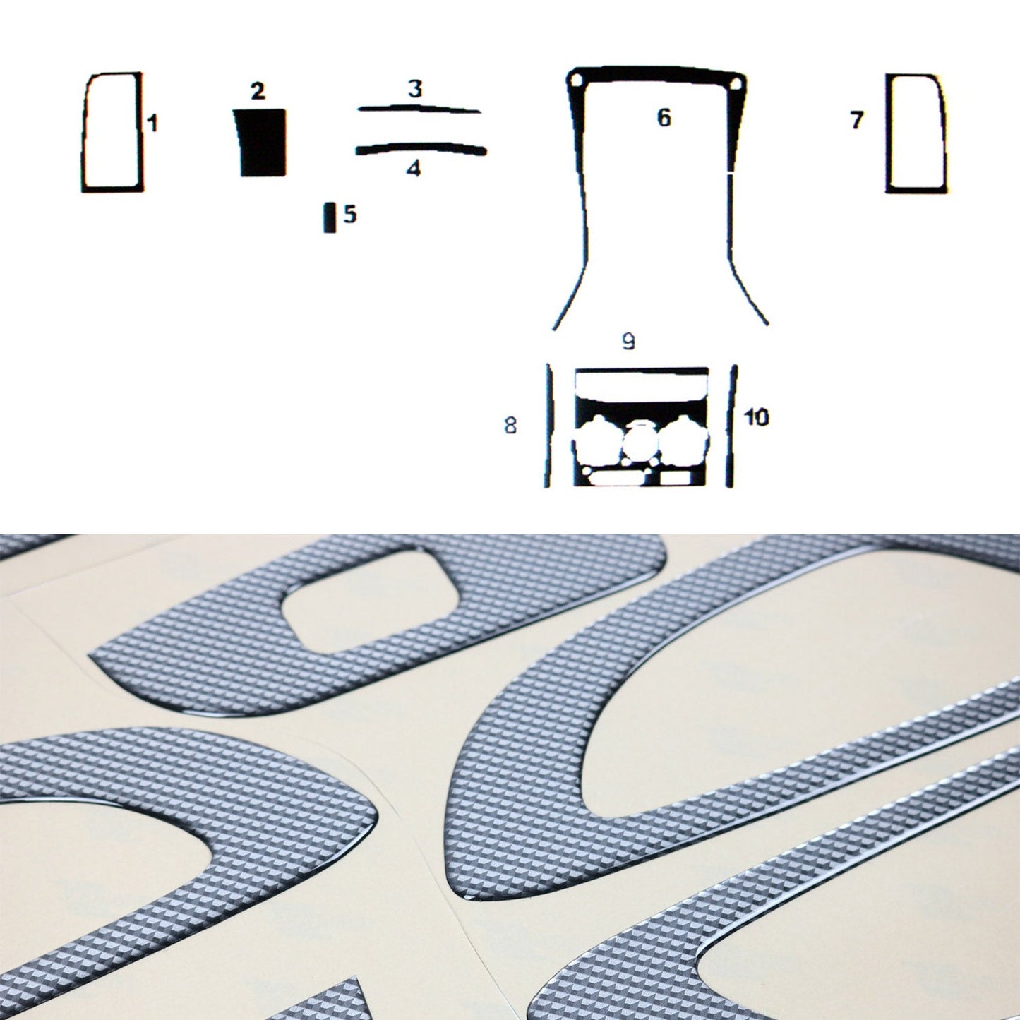 Innenraum Dekor Cockpit für Citroen Jumper 2002-2006 Carbon Optik 10tlg