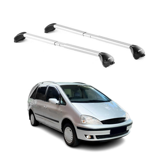 Dachträger Grundtäger für Ford Galaxy 1995-2006 5 tür 100kg Alu Silber 2 tlg ABE