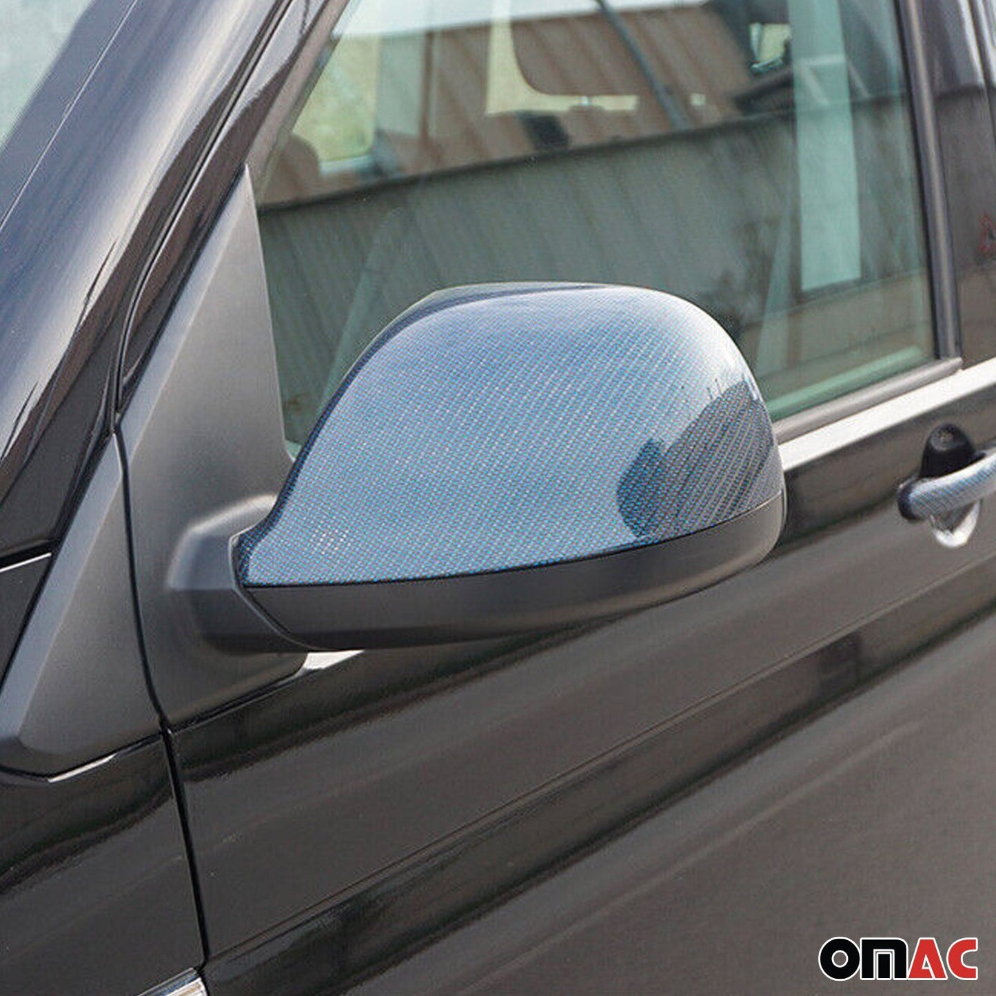 Capace oglinzi, capace oglinzi pentru VW Amarok 2010-2021, fibră de carbon, albastru/negru