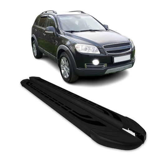 Trittbretter Schweller Seitenbretter für Chevrolet Captiva 2006-2019 Alu Schwarz