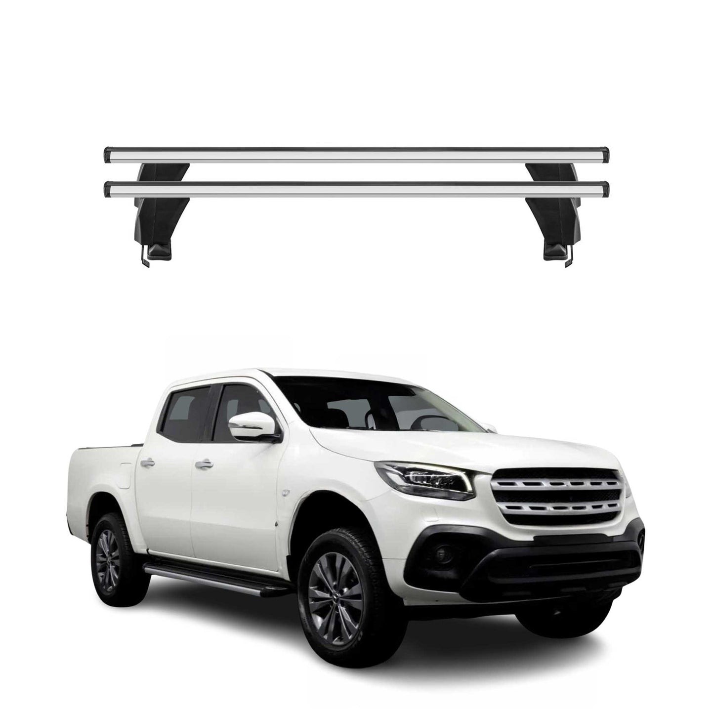 Menabo Dachträger Grundtäger für Mercedes X Klasse 470 2017-2020 50kg Alu Silber