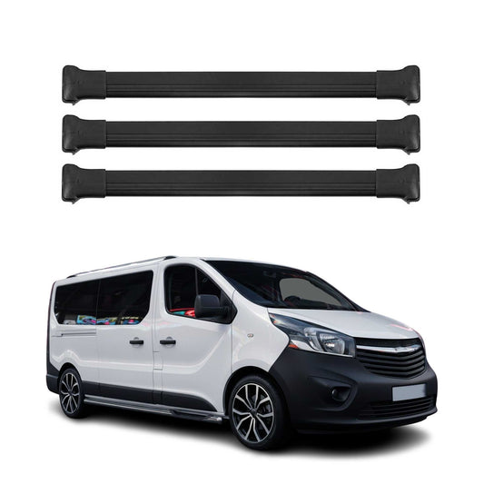Dachträger Gepäckträger für Fiat Talento 2016-2024 Relingträger Alu Schwarz 3x