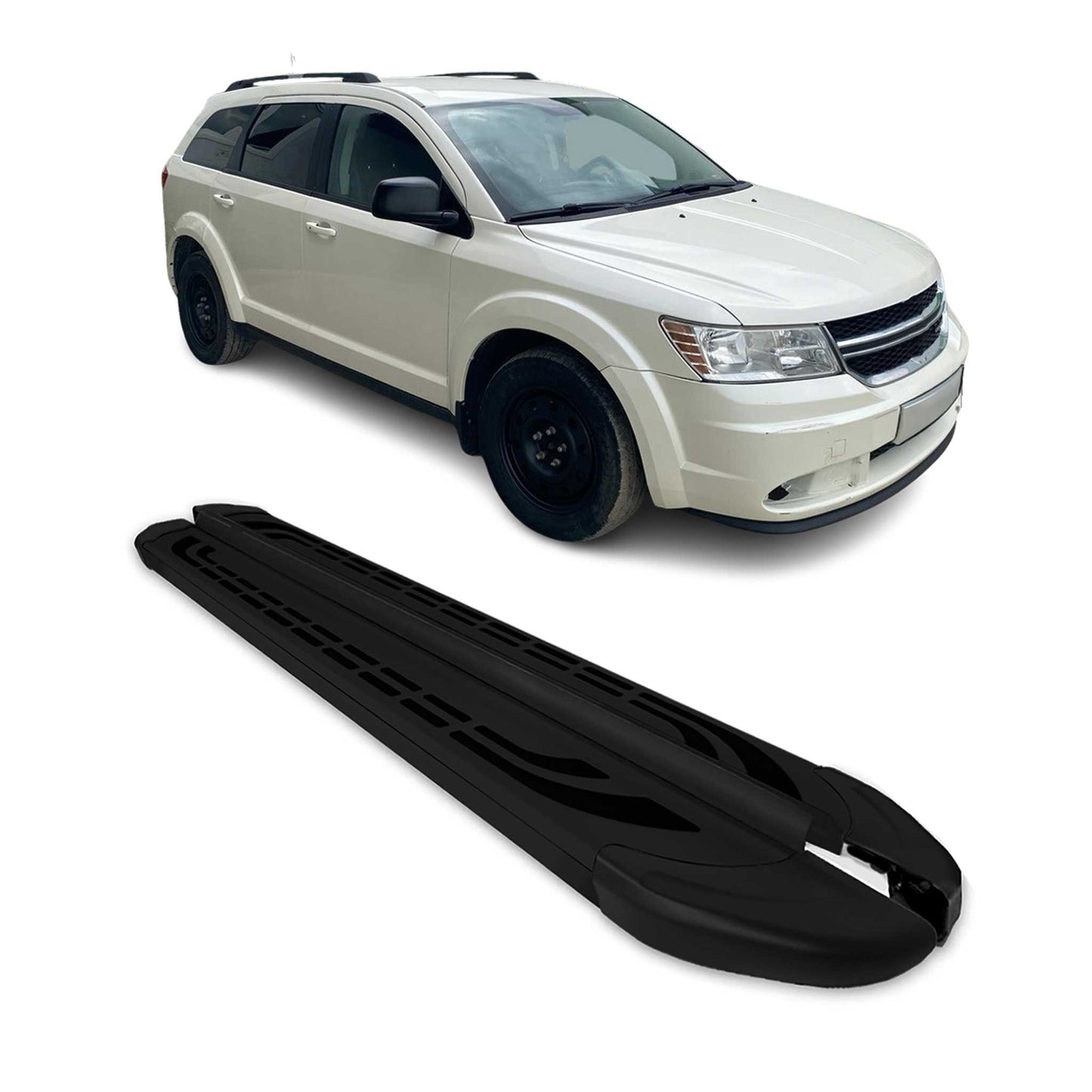 Trittbretter Seitenschweller Seitenbretter für Dodge Journey 2009-24 Alu Schwarz