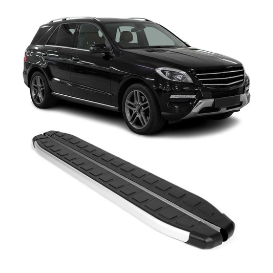 Schweller Seitenbretter Trittbretter für Mercedes ML W166 2011-2015 Alu Schwarz