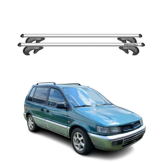 Menabo Dachträger für Mitsubishi Space Runner 1991-2002 90kg Alu Silber 2x