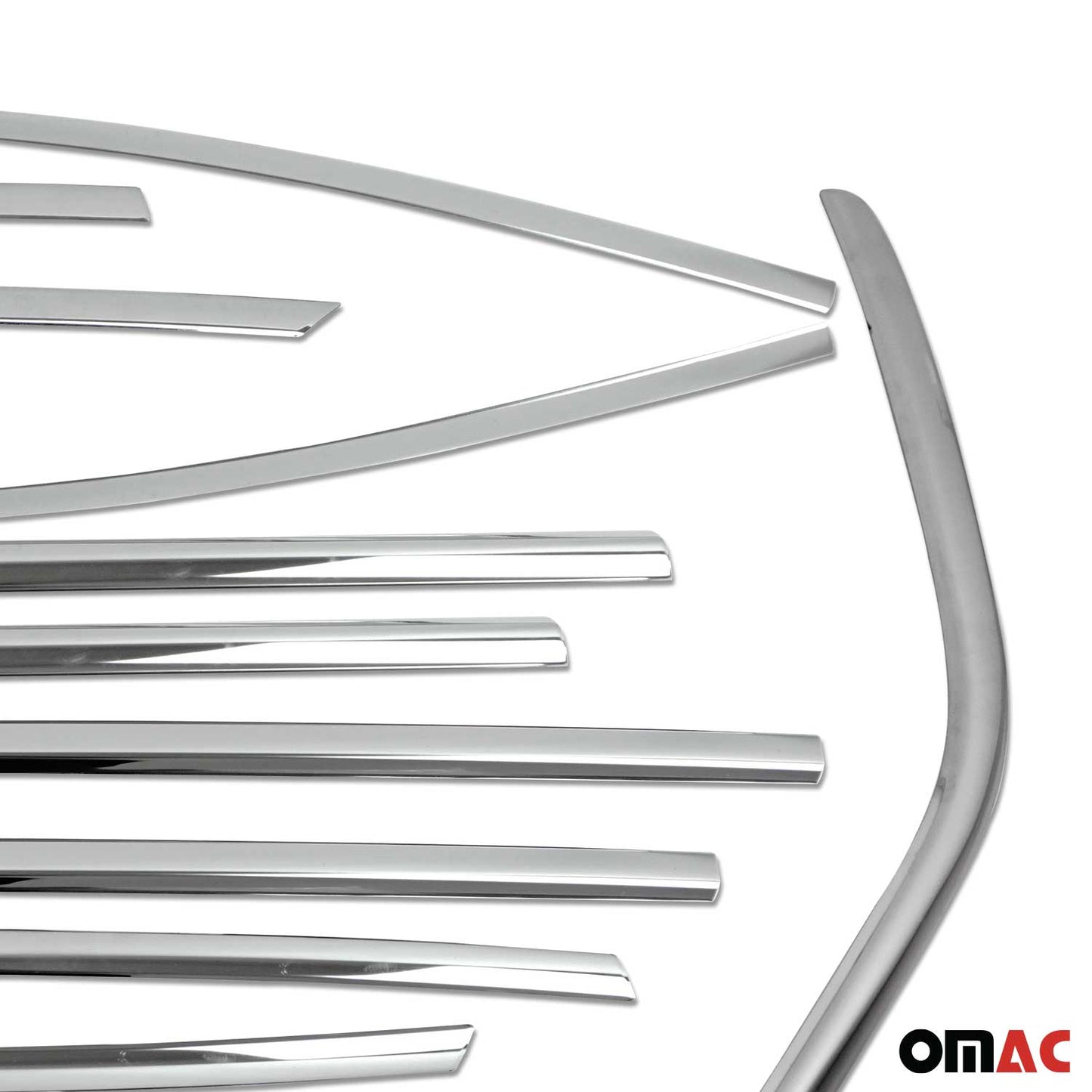Benzi decorative pentru geamuri Ford Kuga 2013-2019, oțel inoxidabil cromat, 18 bucăți