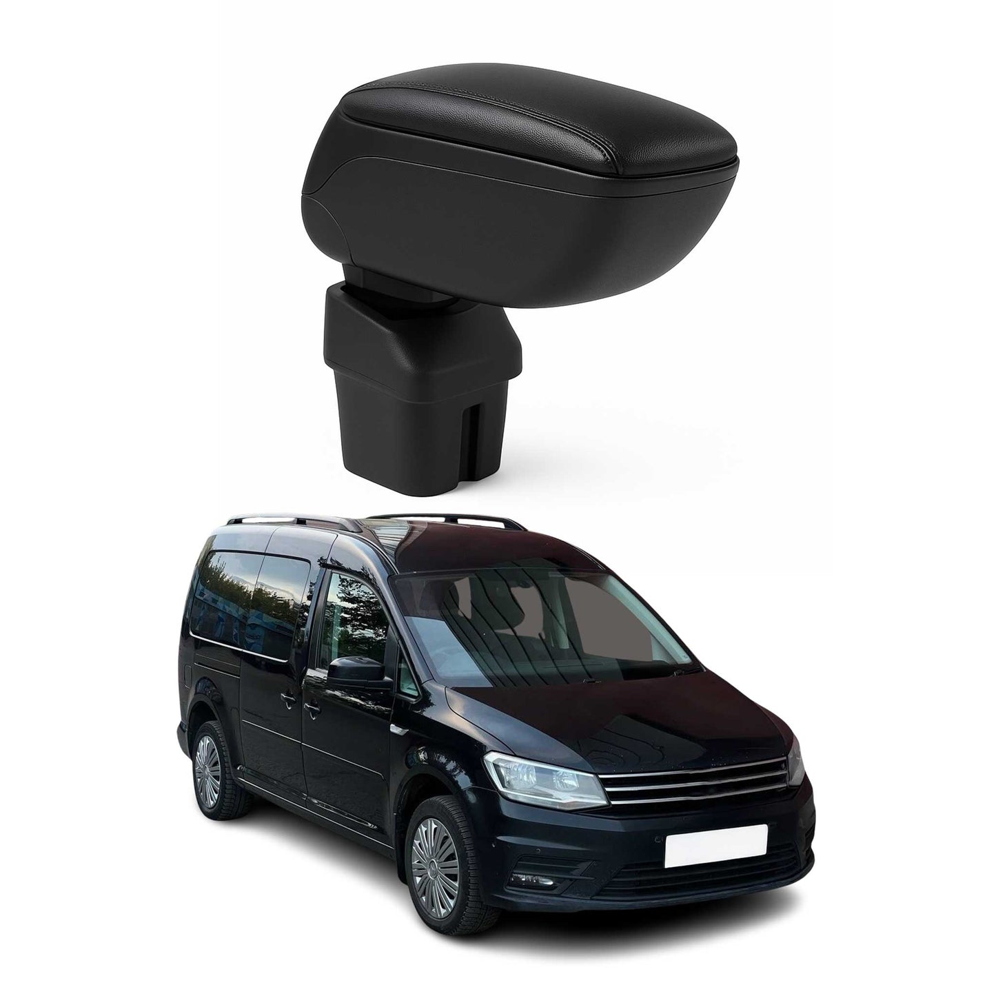 Mittelarmlehne Armlehne für VW Caddy 2003-2020 Touran 2003-2015 PU-Leder Schwarz