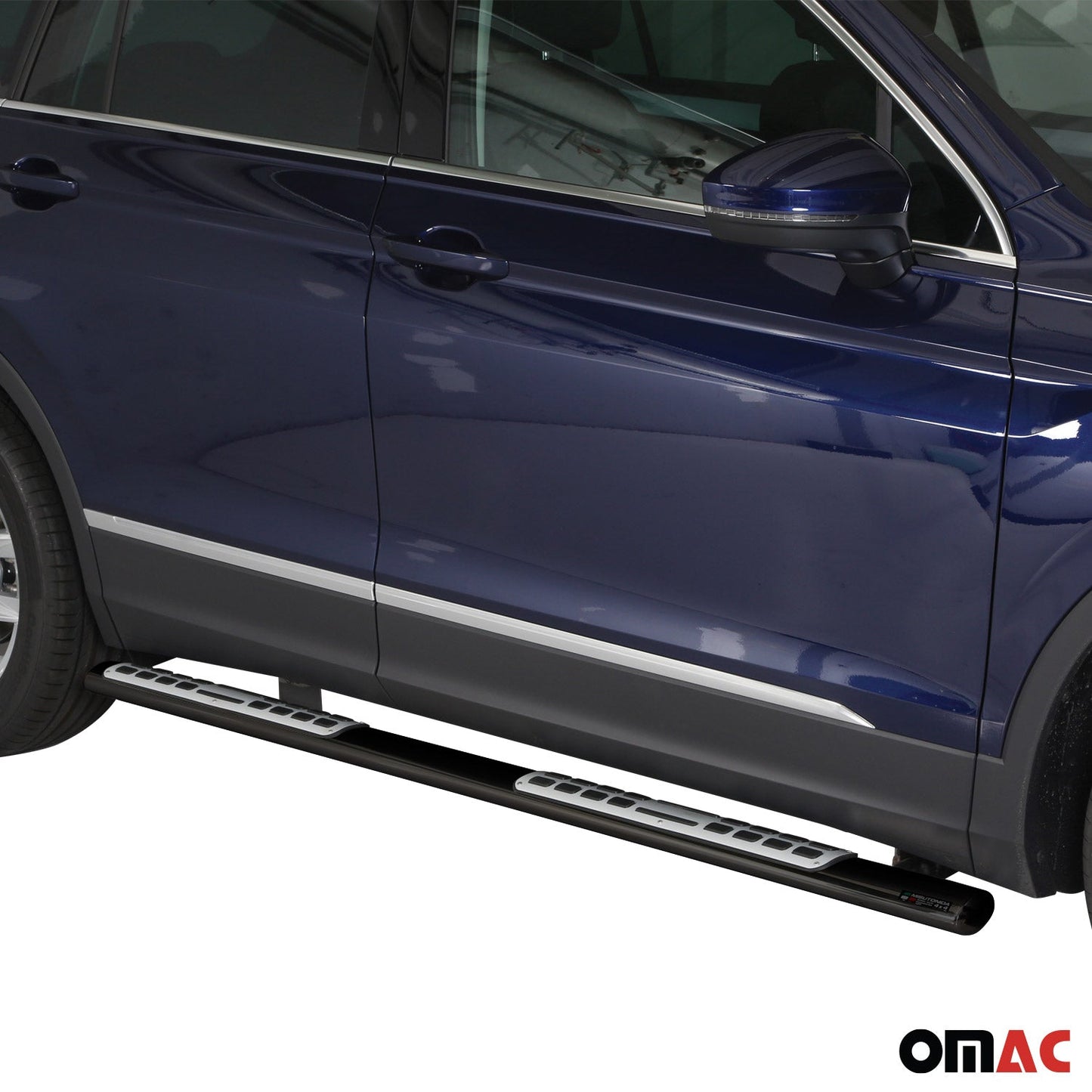 Stahl Seitenschweller Schwellerrohre für VW Tiguan Allspace 2016-2024 Schwarz