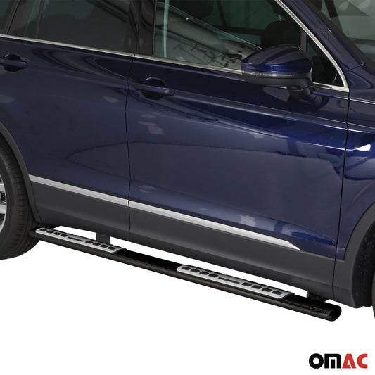 Stahl Seitenschweller Schwellerrohre für VW Tiguan Allspace 2016-2024 Schwarz