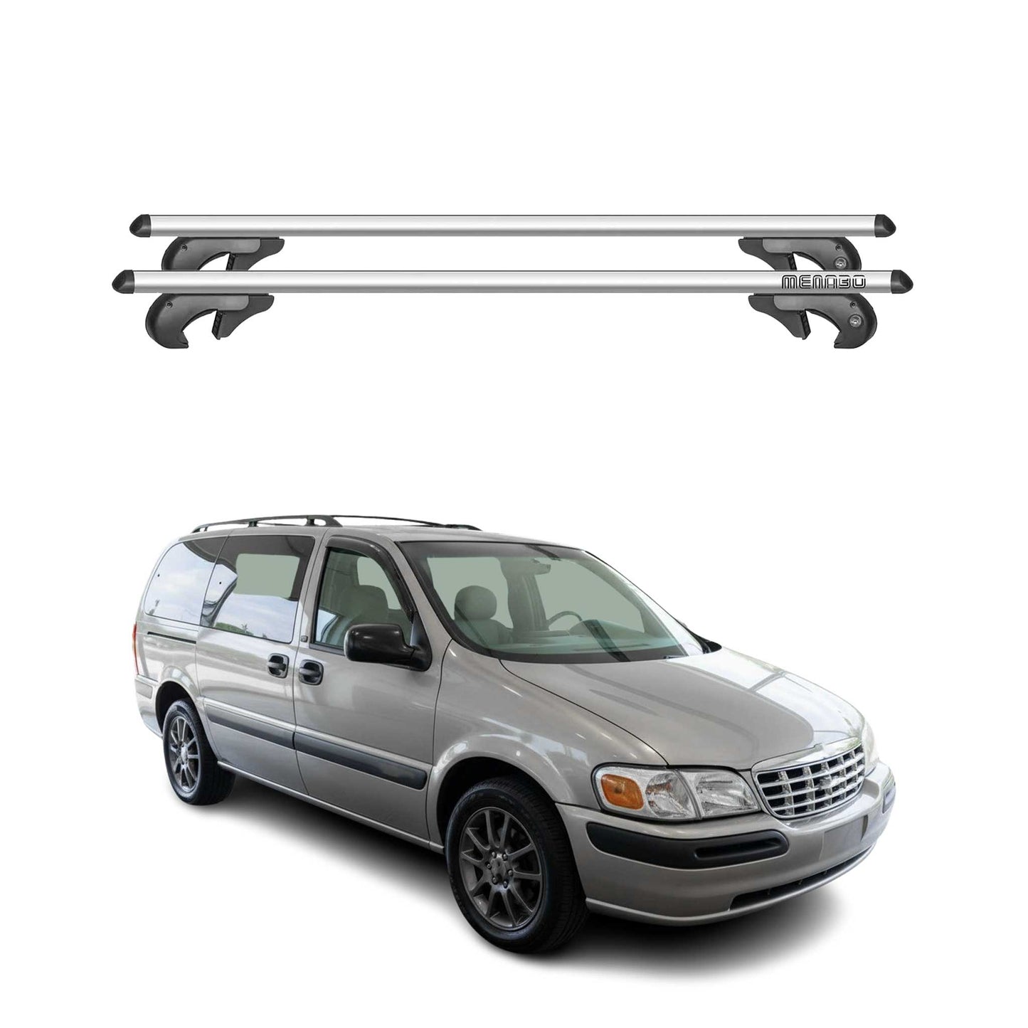 Menabo Dachträger Grundtäger für Chevrolet Venture 1997-2004 90kg Alu Silber 2x