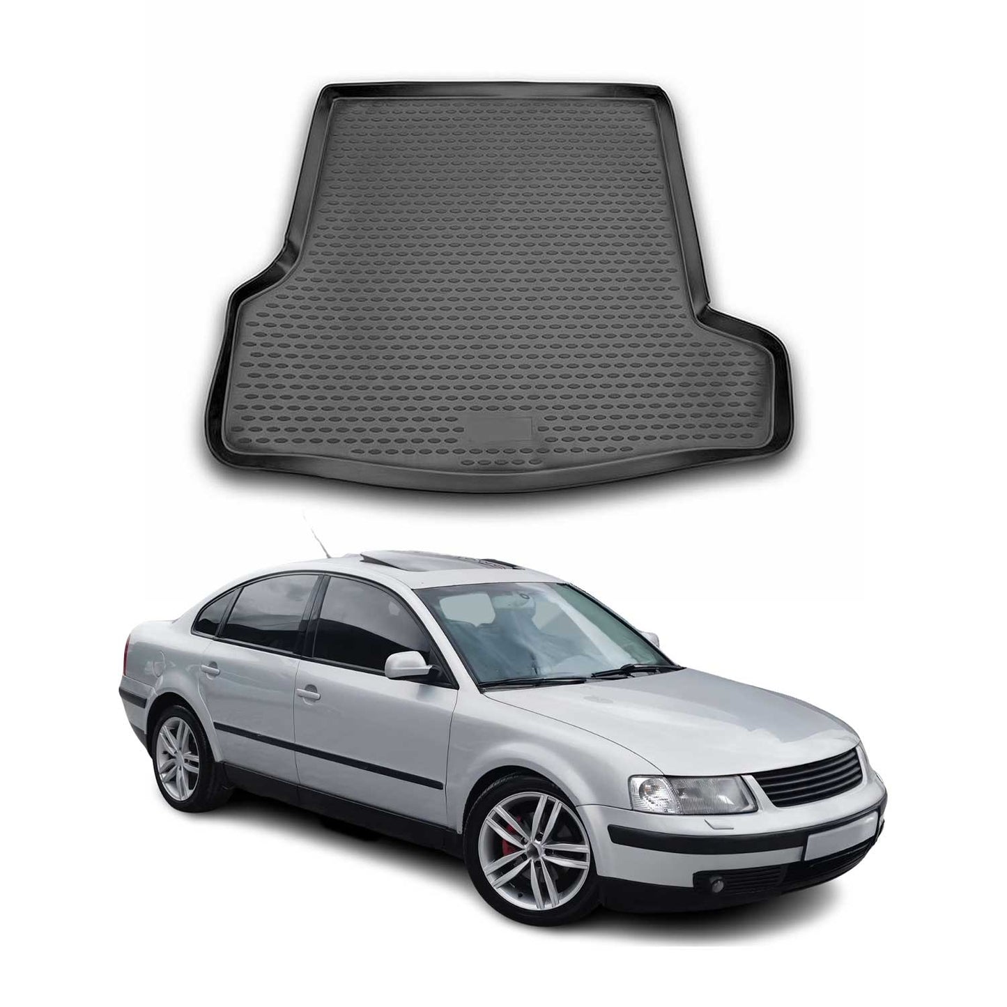 Kofferraummatte Kofferraumwanne für VW Passat B5 1996-2005 Gummi TPE Schwarz