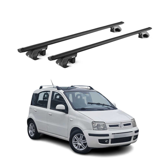 Portbagaj de plafon pentru Fiat Panda III Cross 2014-2025 90kg aluminiu negru 2x ABE