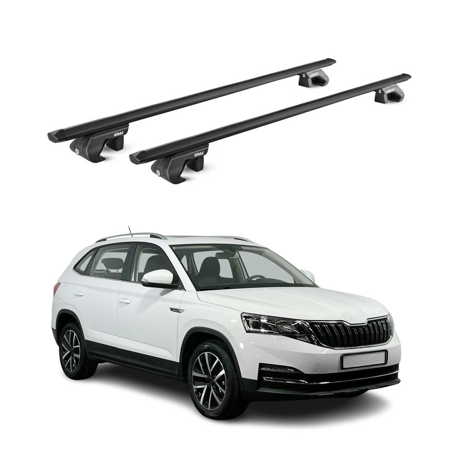 Portbagaj de plafon pentru Skoda Kamiq 2019-2025 90kg aluminiu negru 2 buc ABE