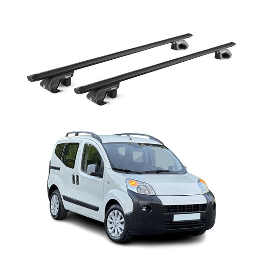 Dachträger Grundtäger für Citroen Nemo 2008-2013 3-5 tür 90kg Alu Schwarz 2x ABE