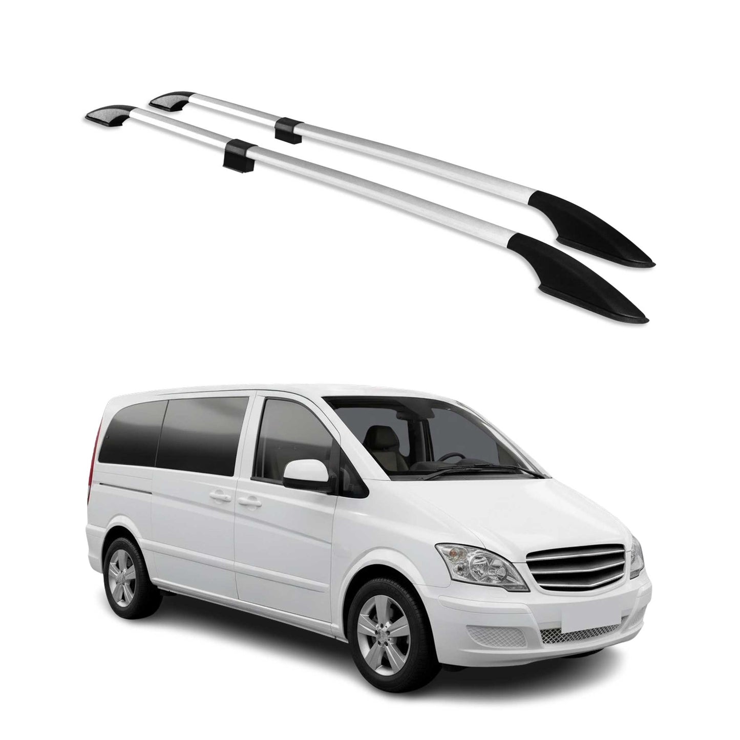 Dachreling für Mercedes Viano W639 2003-2014 Auminium L1 Kurzer Grau