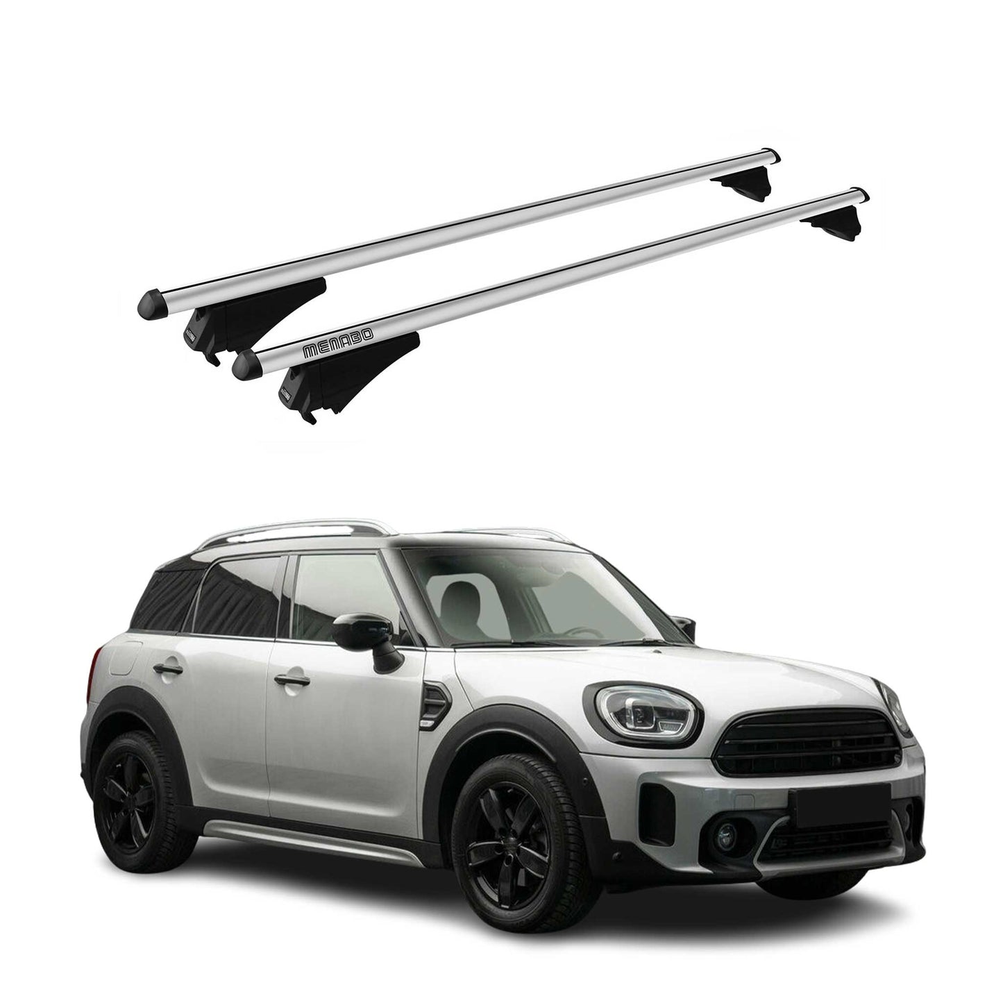 Menabo Dachträger Grundtäger für Mini Countryman F60 2017-2023 75kg Alu Grau 2x