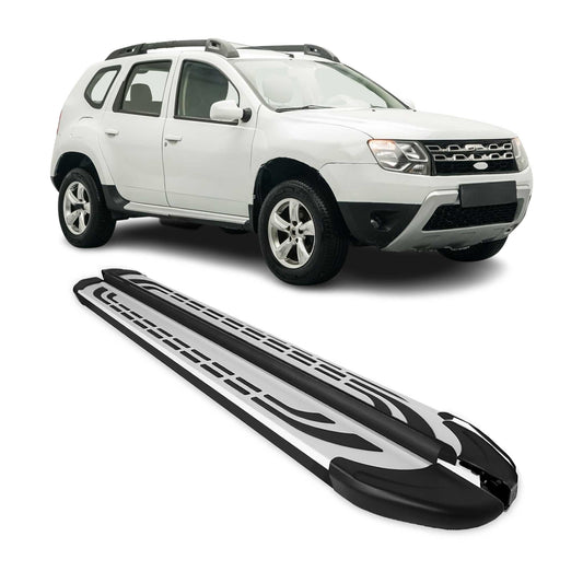 Trittbretter Seitenschweller Seitenbretter für Dacia Duster 2010-18 Schwarz Alu