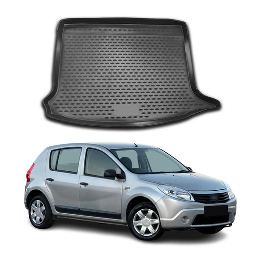 Covoraș portbagaj/tapițerie portbagaj pentru Dacia Sandero 2008-2012, cauciuc TPE, negru