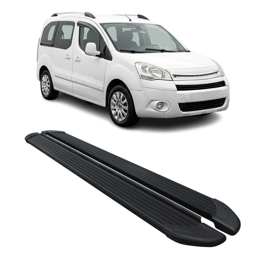 Seitenschweller Trittbretter für Citroen Berlingo L1 2008-2018 Alu Schwarz