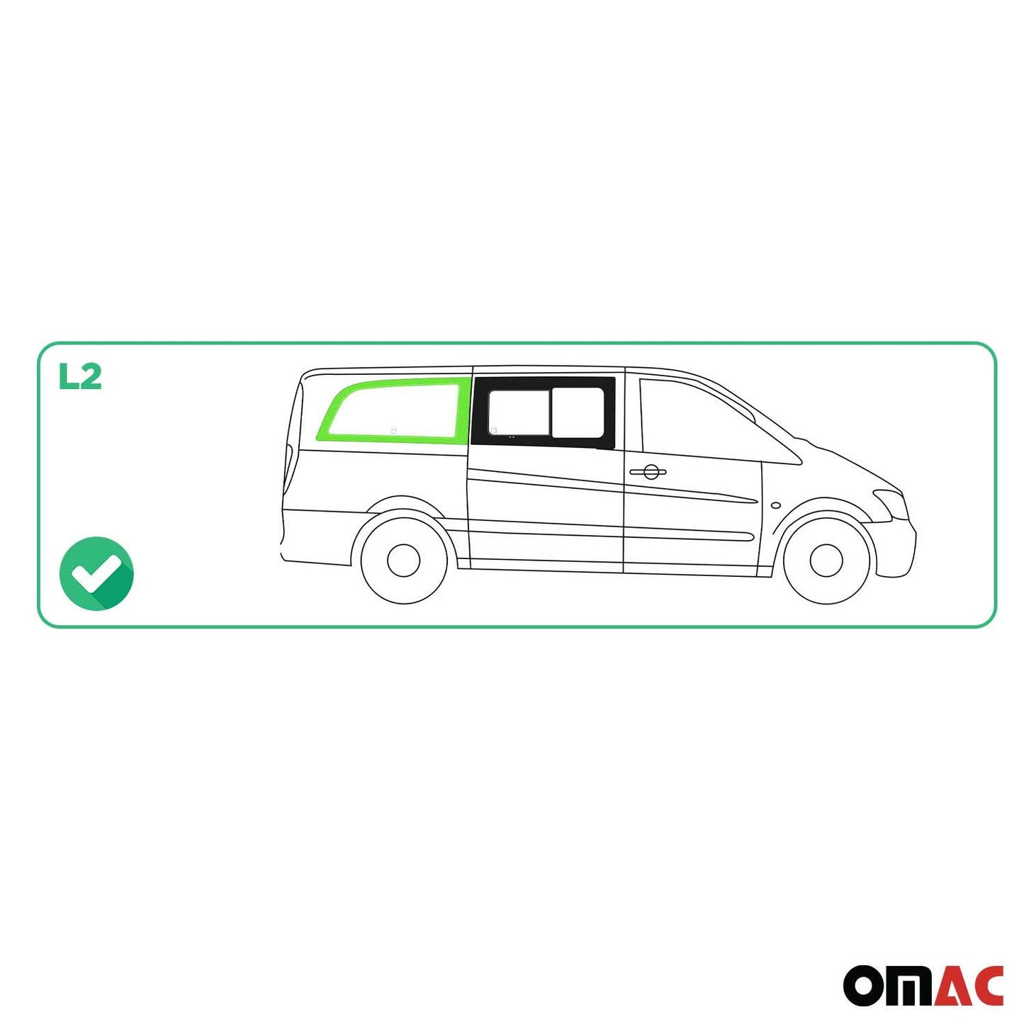 Seitenfenster Sicherheitsglas für Mercedes Vito W639 2003-2014 Vorne Rechts L2