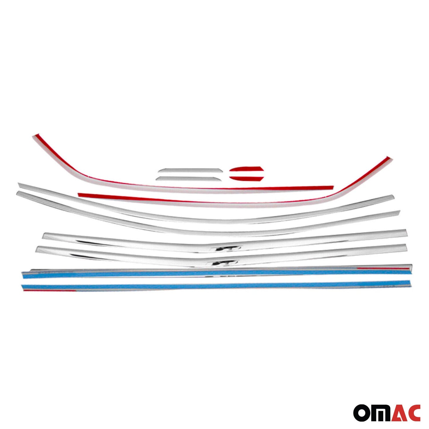 Benzi decorative pentru geamuri Renault Megane 2015-2020, oțel inoxidabil cromat, 12 bucăți