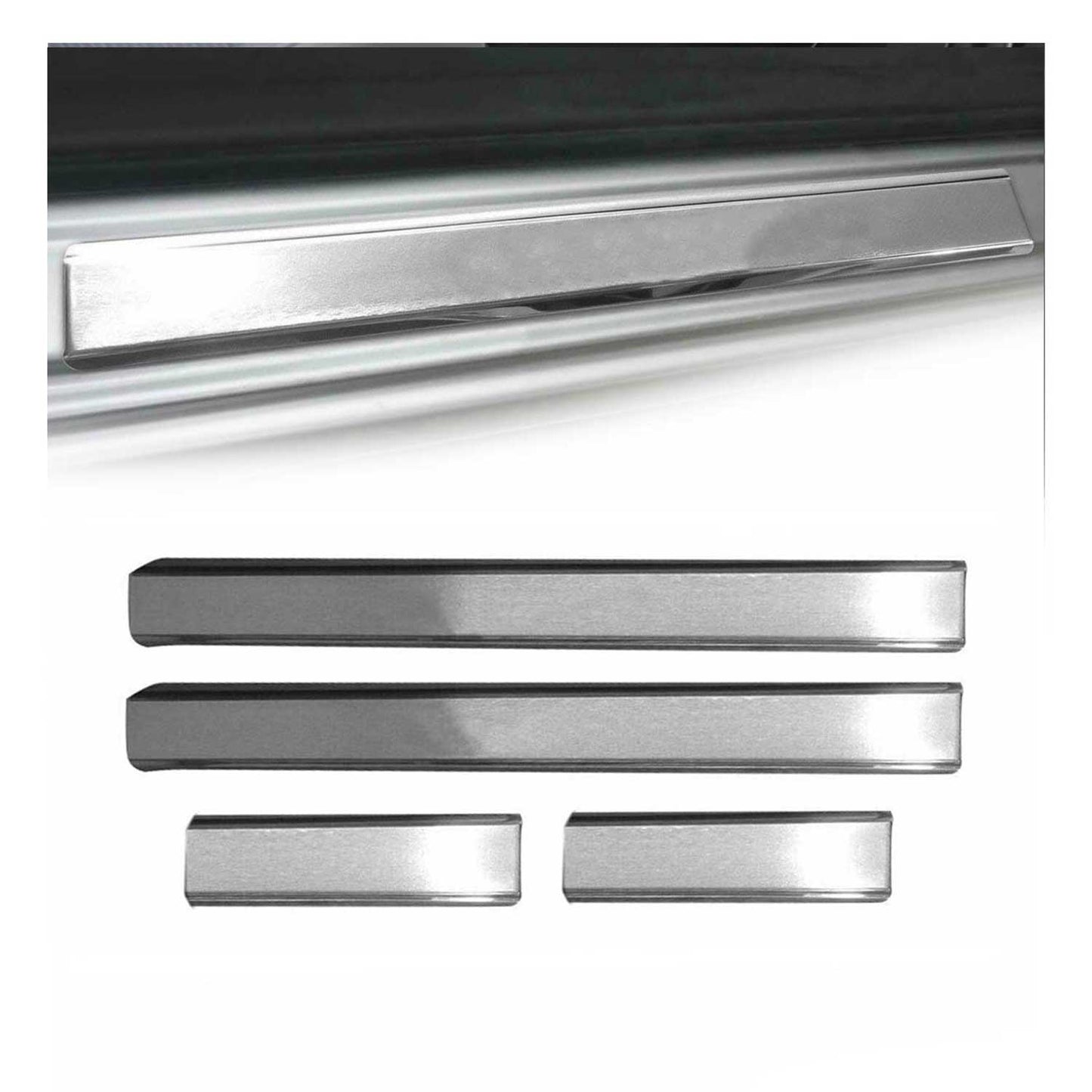 Ornamente prag uși pentru VW Tiguan 2007-2016, oțel inoxidabil, argintiu, 4x