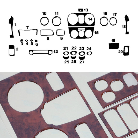 Innenraum Dekor Cockpit für Citroen Nemo 2008-2021 Wurzelholz Optik 27tlg