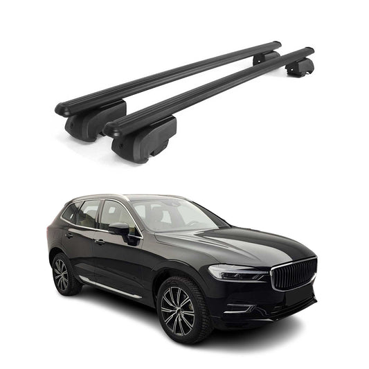 Dachträger Gepäckträger für Volvo XC60 II SUV 2017-2021 ABE Alu Schwarz 2tlg