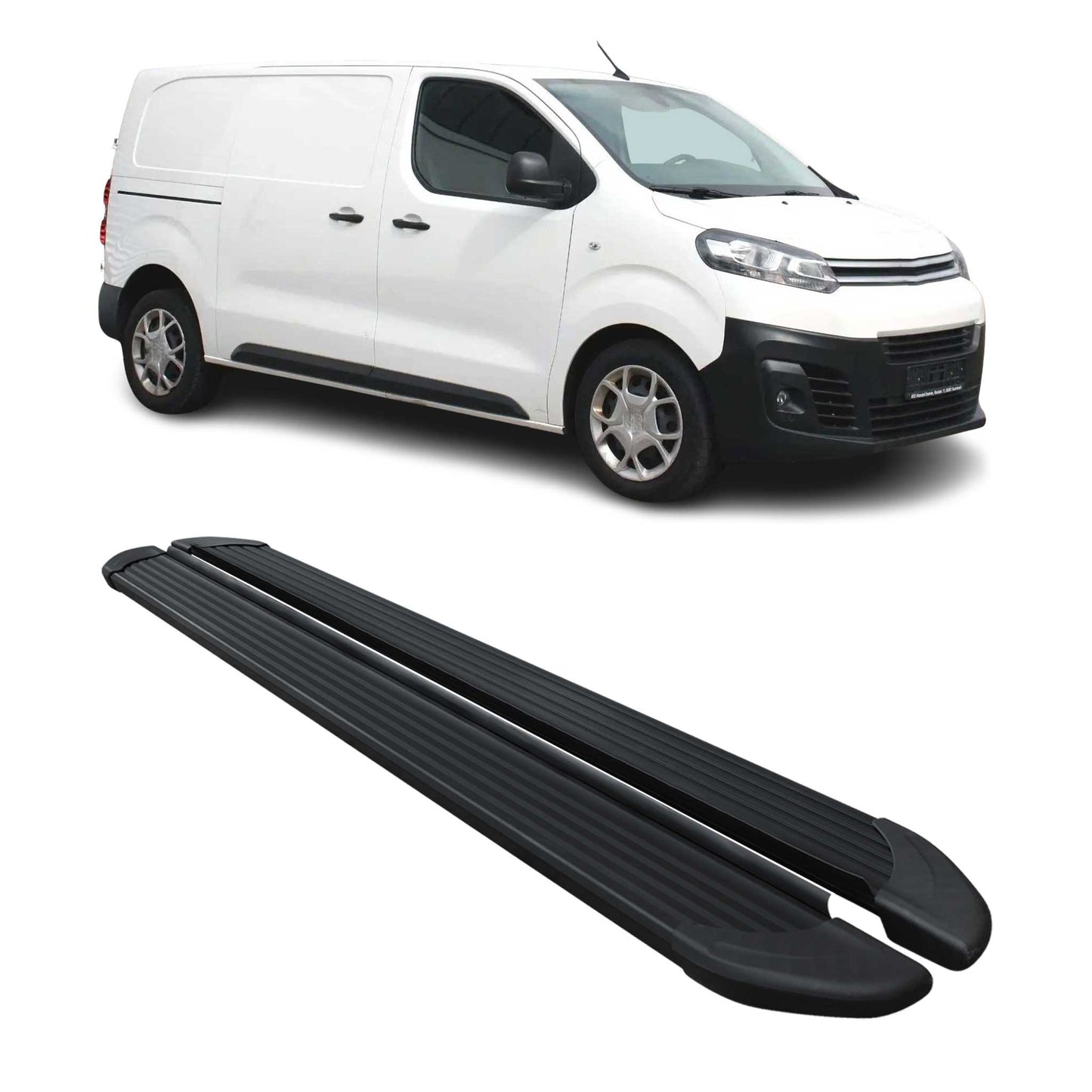 Schweller Trittbretter Schweller für Citroen Jumpy 2016-2025 L2 L3 Alu Schwarz