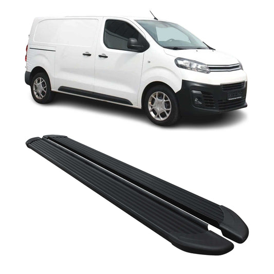 Schweller Trittbretter Schweller für Citroen Jumpy 2016-2025 L2 L3 Alu Schwarz