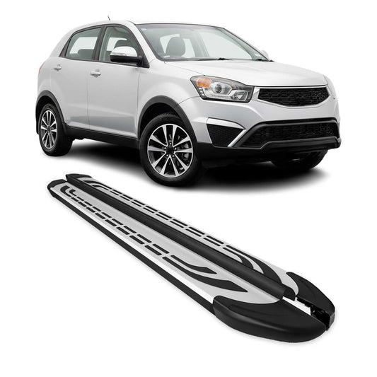 Trittbretter Schweller Seitenbretter für Ssangyong Korando 2010-2019 Alu Schwarz