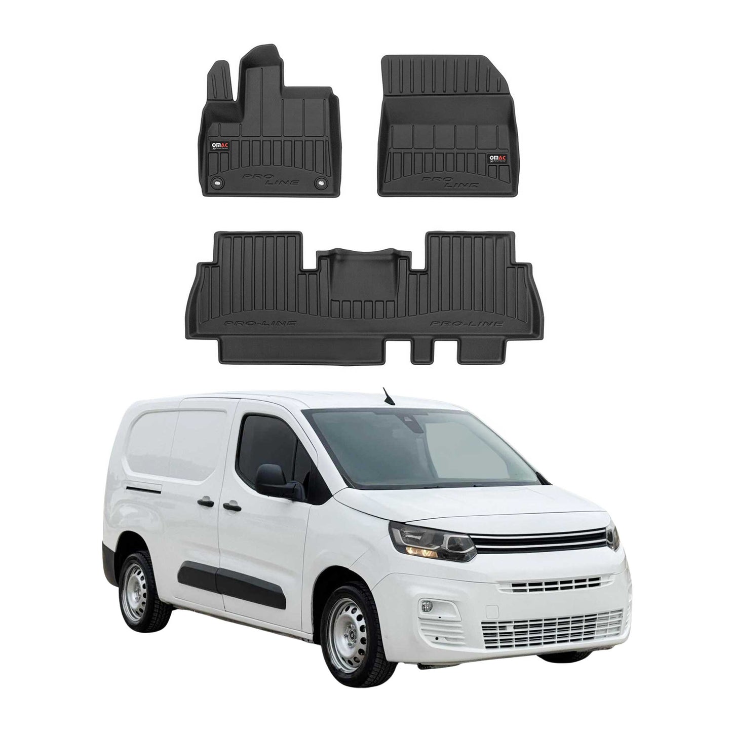 2018-2025 Citroen Berlingo Fußmatten TPE Schwarz 3 tlg