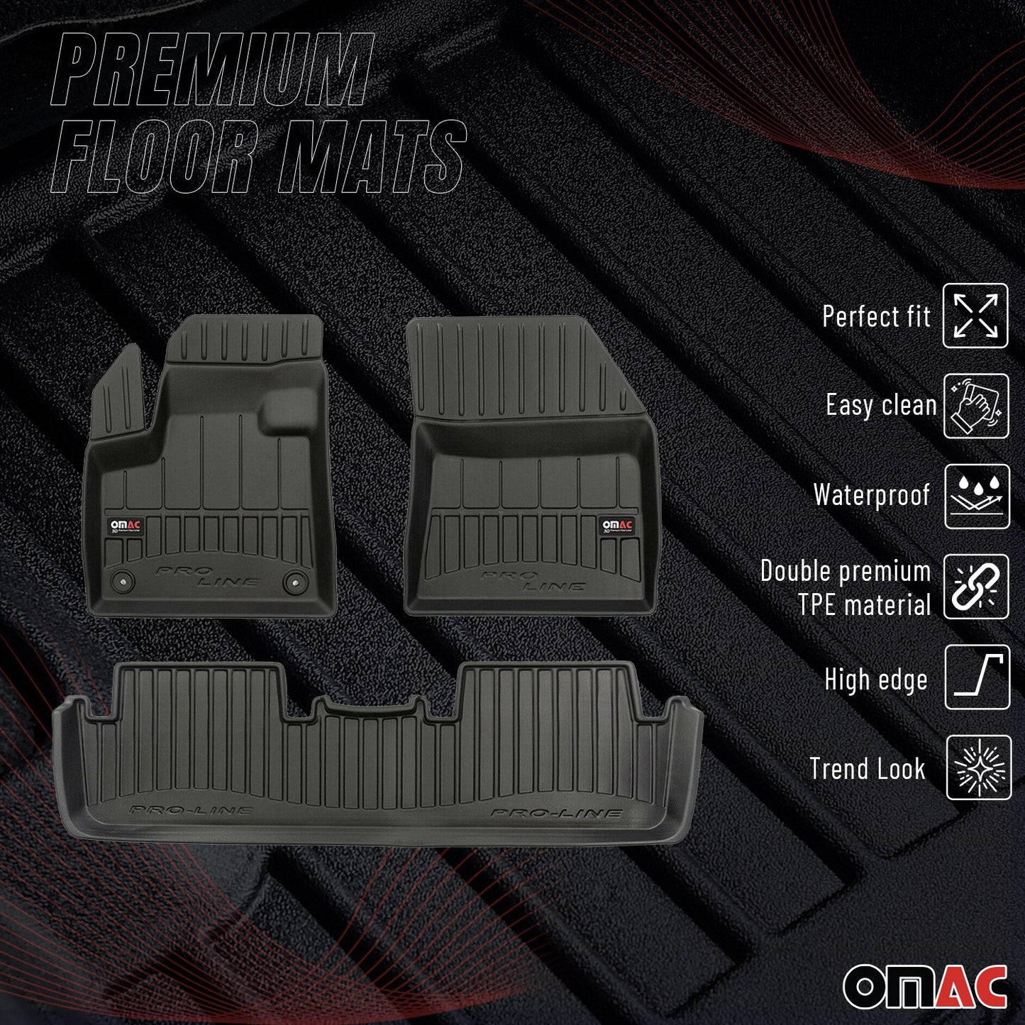2017-2025 DS 7 Fußmatten TPE Schwarz 4 tlg