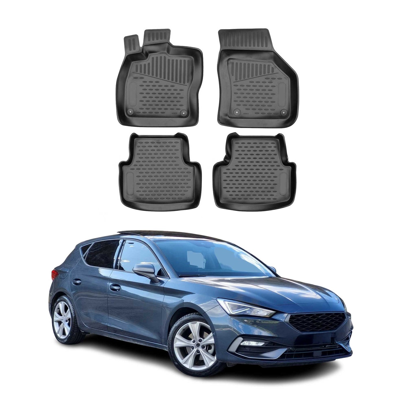 2020-2025 Seat Leon Fußmatten TPE Schwarz 4 tlg