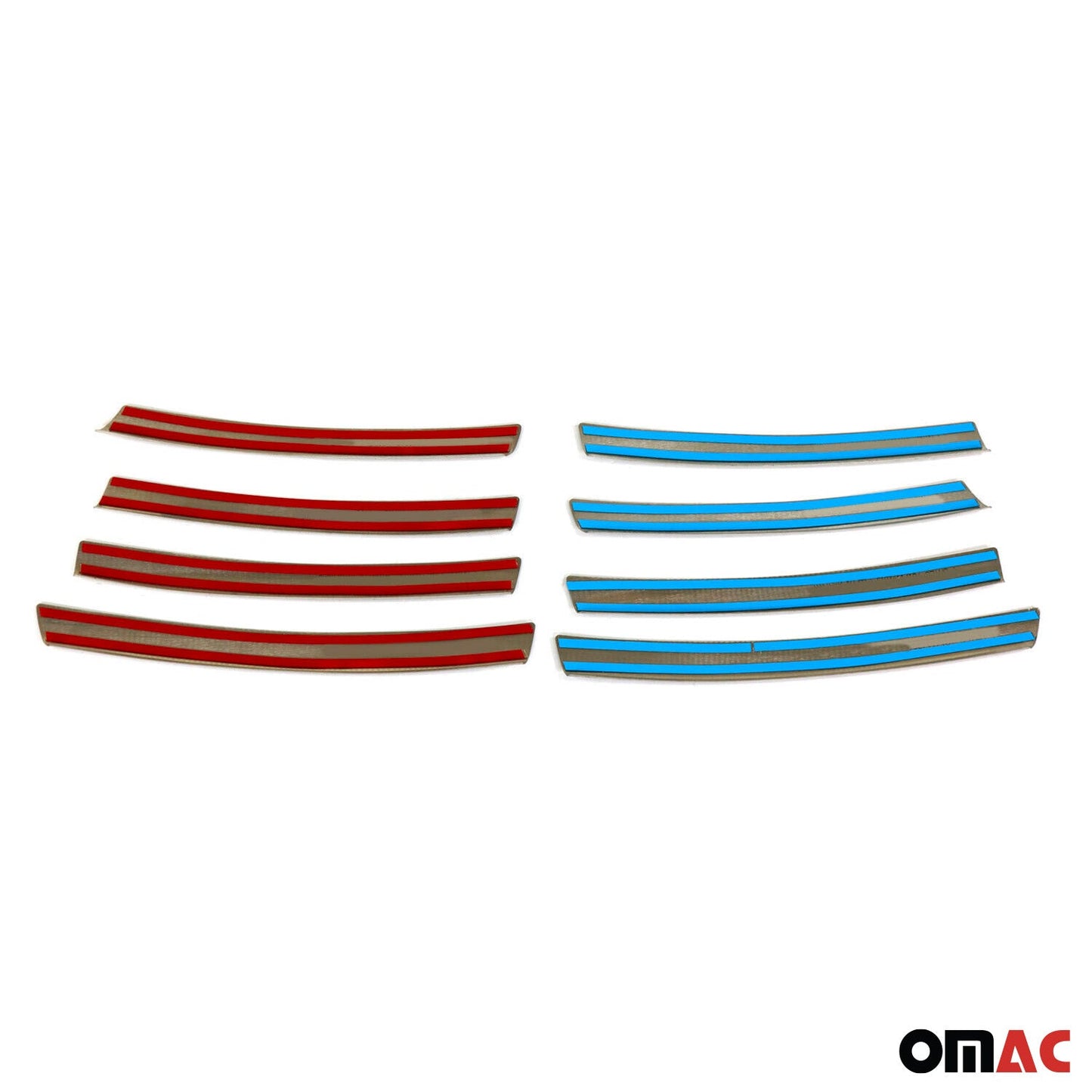 Benzi decorative grilă radiator pentru VW Passat 2000-2005, oțel inoxidabil, argintiu, 8 bucăți