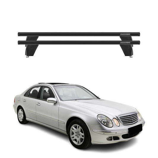 Menabo Dachträger für Mercedes E Klasse W211 Limo 2002-2009 75kg Alu Schwarz 2x